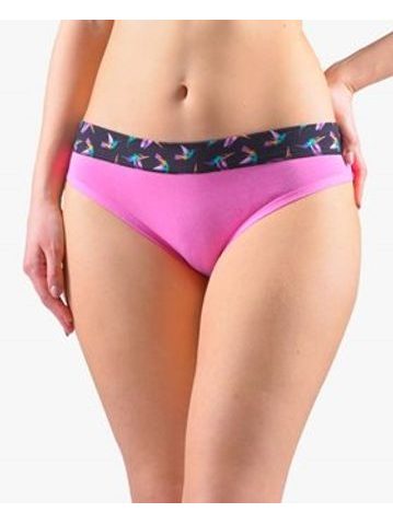 Dámské kalhotky bokové se širokým bokem, širší bok, šité, s potiskem Disco XVII 16172P - pink fialová