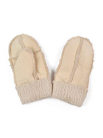 Rukavice s kožíškem krémové
