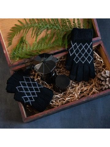 Módní rukavice zdobené knoflíčky hnědé