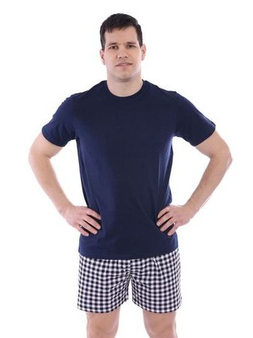 Pánské bavlněné triko Basic tmavě modré