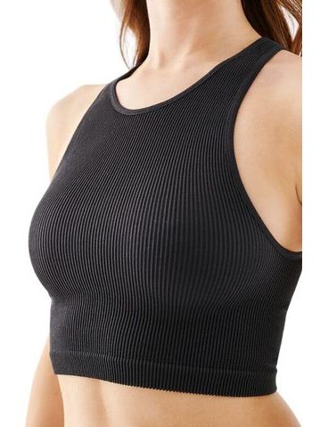 Sportovní podprsenka Top Halter Rib černá