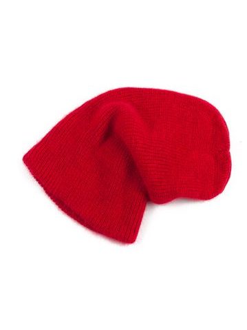Angorská čepice - beanie červená
