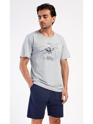Pánské pyžamo šortky Surf - tmavě modrá