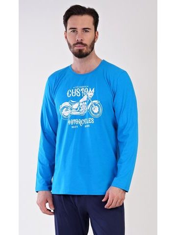 Pánské pyžamo dlouhé World around - šedá