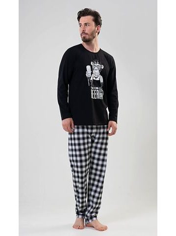 Pánské pyžamo dlouhé Opice - černá