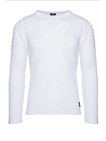 Pánský svetr s dlouhým rukávem bílý