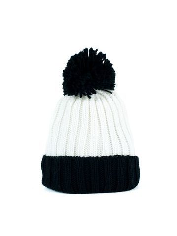 Dvoubarevná zimní čepice černá+bílá