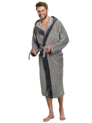 Pánský dlouhý župan George šedý