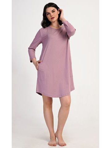 Dámské domácí šaty s tříčtvrtečním rukávem Emily - starorůžová