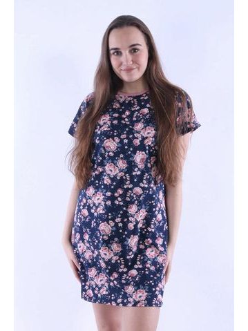 Dámská košilka Zuzi 5 modrá s květy