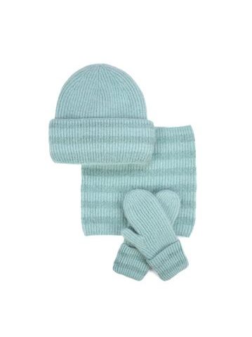 Čepice, nákrčník, palčáky - mátová