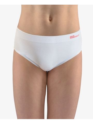 GINA dětské kalhotky klasické dívčí, úzký bok, bezešvé, jednobarevné Eco Bamboo 20025P - bílá tomato