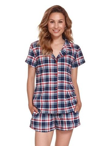 Dámské pyžamo Nona červeno-modré káro