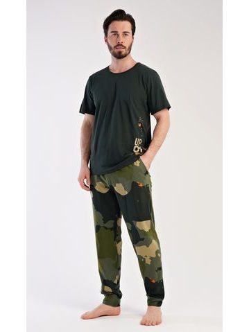 Pánské pyžamo dlouhé Army - černá