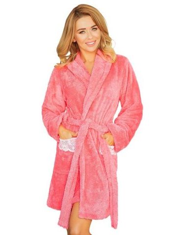 Huňatý dámský župan Paleo korálový