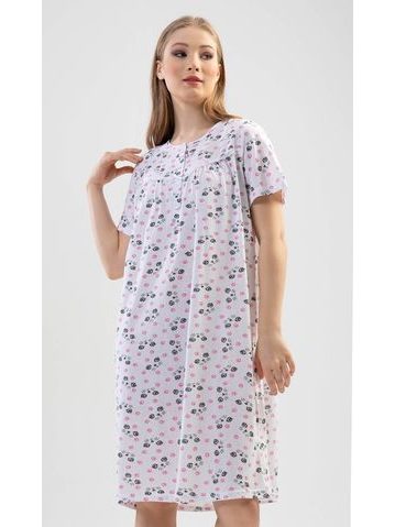 Dámská noční košile s krátkým rukávem Butterfly - šedá