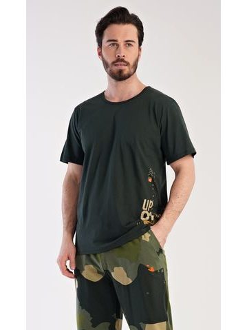 Pánské pyžamo dlouhé Army - černá