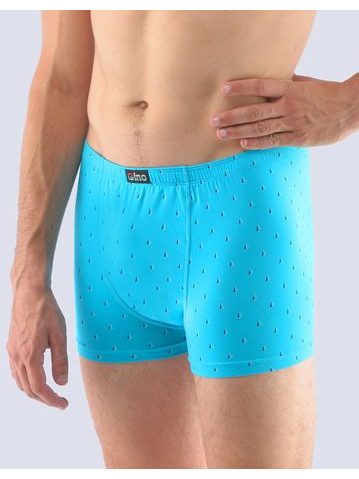 Pánské boxerky s kratší nohavičkou, kratší nohavička, šité, s potiskem 73108P - tyrkysová lékořice