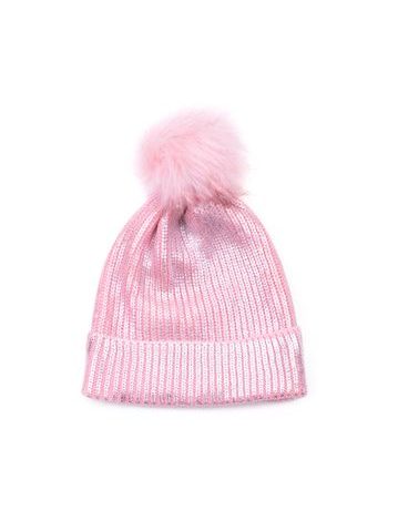 Flitrovaná čepice s bambulí růžová