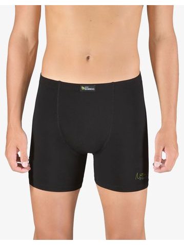 Pánské boxerky s delší nohavičkou, delší nohavička, šité, s potiskem Eco Bamboo 74163P - černá olivová