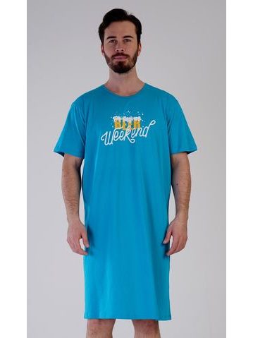 Pánská noční košile s dlouhým rukávem Kotva - tmavě modrá