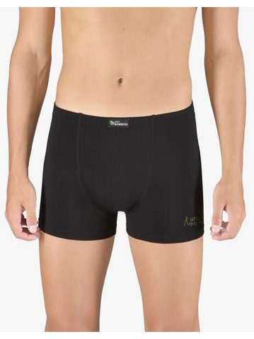 Pánské boxerky s kratší nohavičkou, kratší nohavička, šité, s potiskem Eco Bamboo 73129P - černá olivová