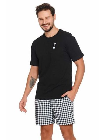 Krátké pánské pyžamo Pikový král černé