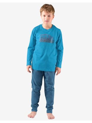 GINA dětské pyžamo dlouhé chlapecké 69003P - měsíc petrolejová
