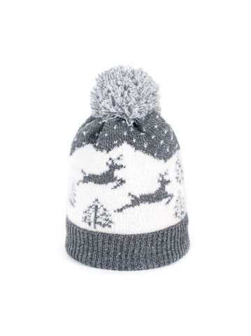 Čepice s jelenem - šedá