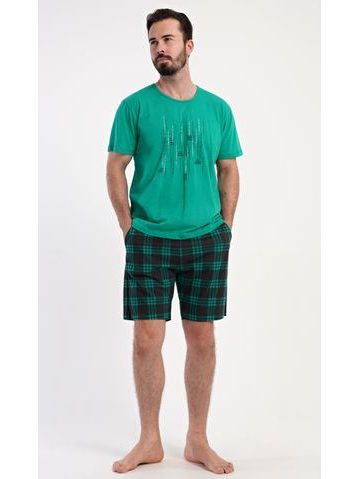 Pánské pyžamo šortky Tetris - zelená