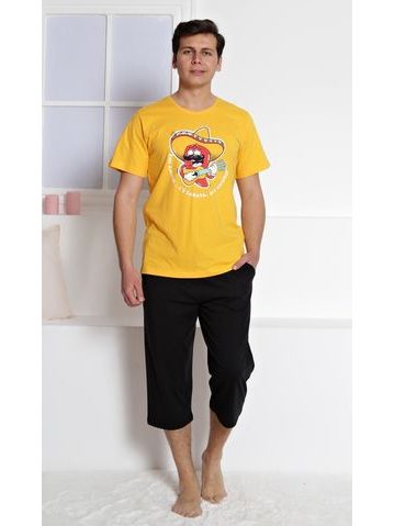 Pánské pyžamo kapri Mexiko - žlutá