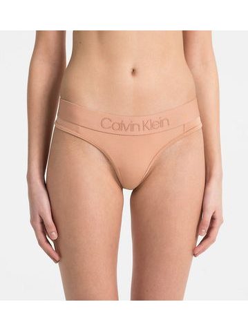 Dámské kalhotky tanga CALVIN KLEIN Tonal Logo QF4942E NUDE