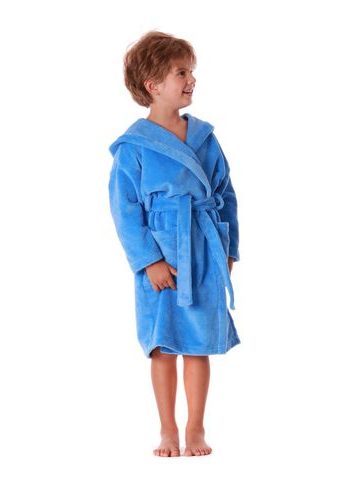 Dětský dlouhý savý župan s kapucí TAMPA krémová