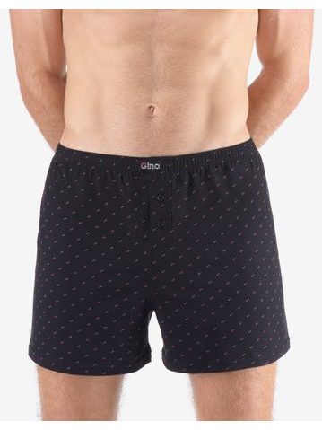 Pánské trenky volné, šité, s potiskem 75212 - černá brandy