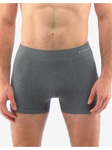 Pánské boxerky s delší nohavičkou, delší nohavička, bezešvé, jednobarevné Eco Bamboo 54005P - šedá bílá