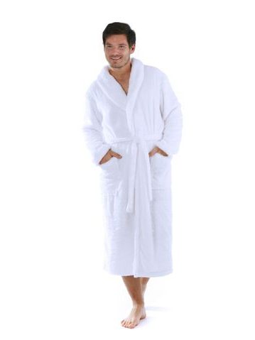 Unisex župan se šálovým límcem Lilly classic bílá
