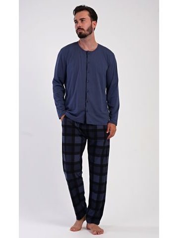 Pánské pyžamo dlouhé Rudolf - tmavě šedá