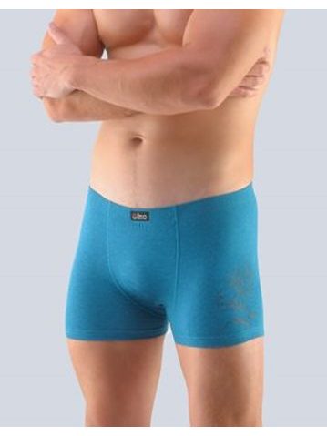 Pánské boxerky s kratší nohavičkou, kratší nohavička, šité, s potiskem 73100P - petrolejová černá