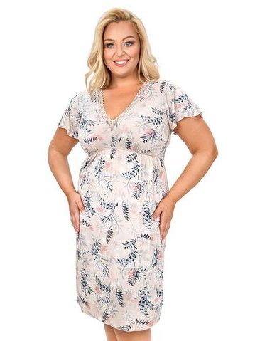 Noční košilka Goya plus size květovaná