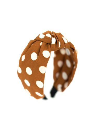 Čelenka s puntíky - hnědá