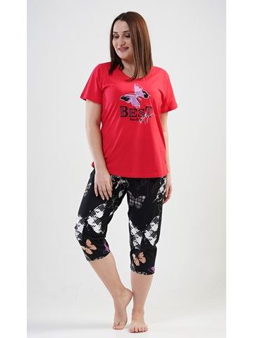Dámské pyžamo kapri Lenka - červená