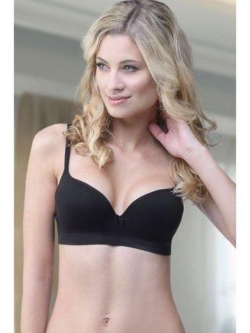 Podprsenka push-up s hladkými košíčky 07008P - černá