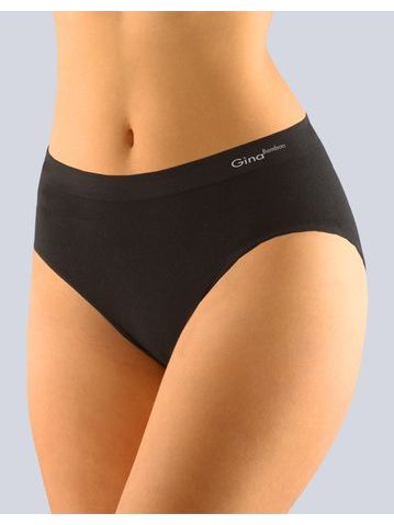 GINA dámské kalhotky klasické, širší bok, bezešvé, jednobarevné Bamboo PureLine 00019P - černá
