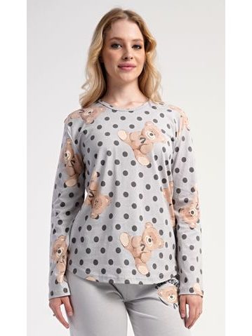 Dlouhá košilka noční dámská dlouhý rukáv 19131P - tomato měděná