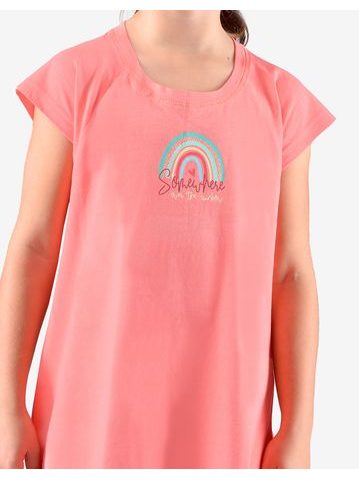 Dětská noční košile s krátkým rukávem Kuře - žlutá