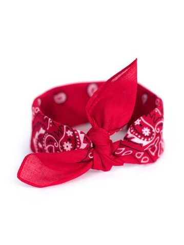 Červený šátek do vlasů pin-up bandana
