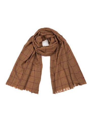 Pánský kostkovaný šál - hnědý