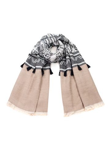 Šál se střapci - béžový