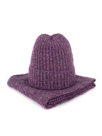 Čepice, šála - fialová