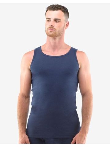 Pánské nátělník, širší ramínka, šité, jednobarevné 78002P - lékořice